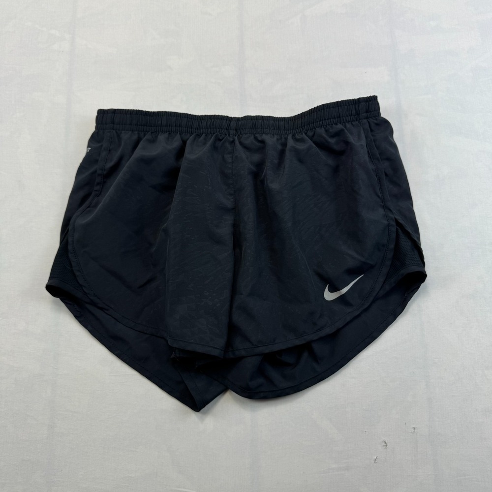 Nike Dri-FIT Tempo Running Shorts Womens S Black Pleated Athletic Gym Workout